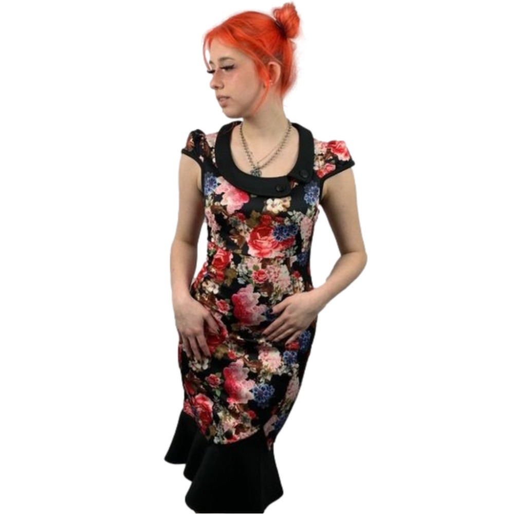 Miusol Retro Floral Fitted Dress size S